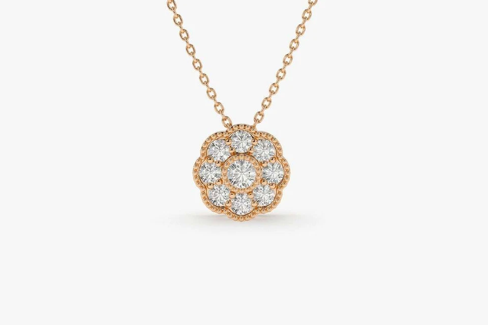 Meliora Diamant-Halskette aus Roségold mit funkelnden Akzenten
