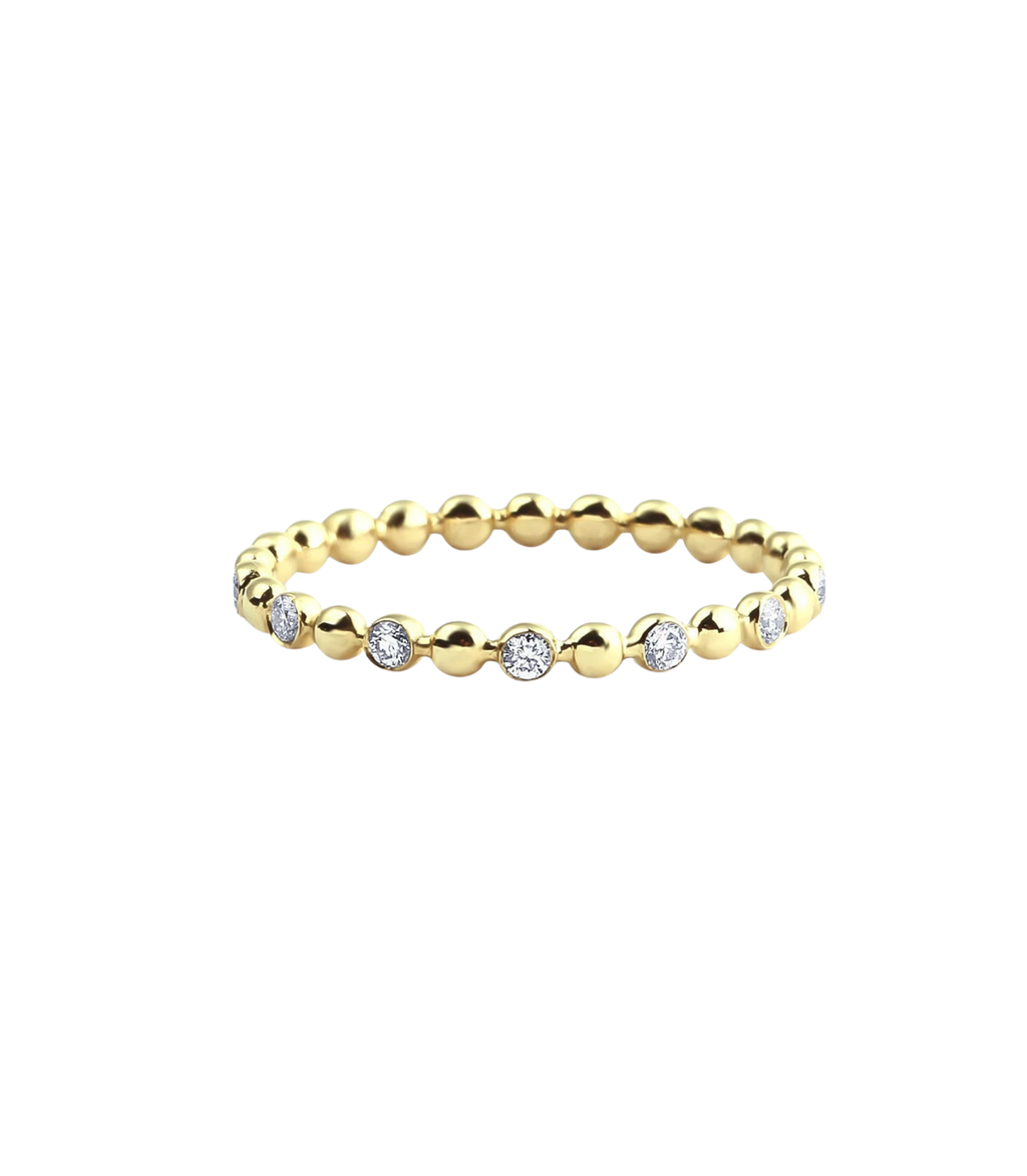 Nacre Diamant-Ring aus Gold mit funkelnden Akzenten