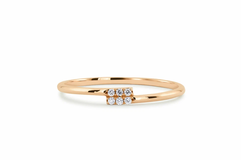Novae Diamant-Ring aus Roségold mit funkelnden Akzenten