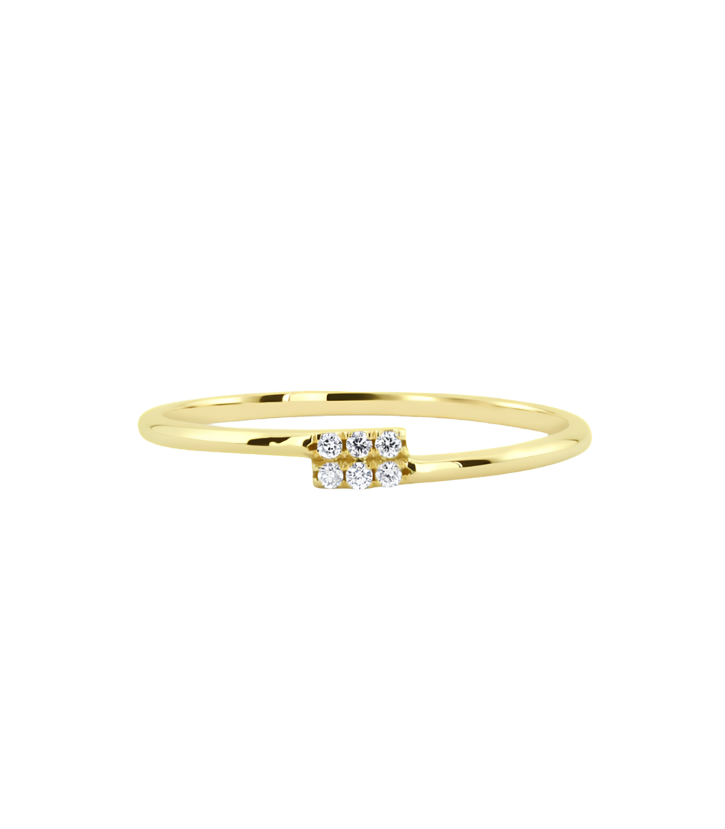 Novae Diamant-Ring aus Gold mit funkelnden Akzenten edel