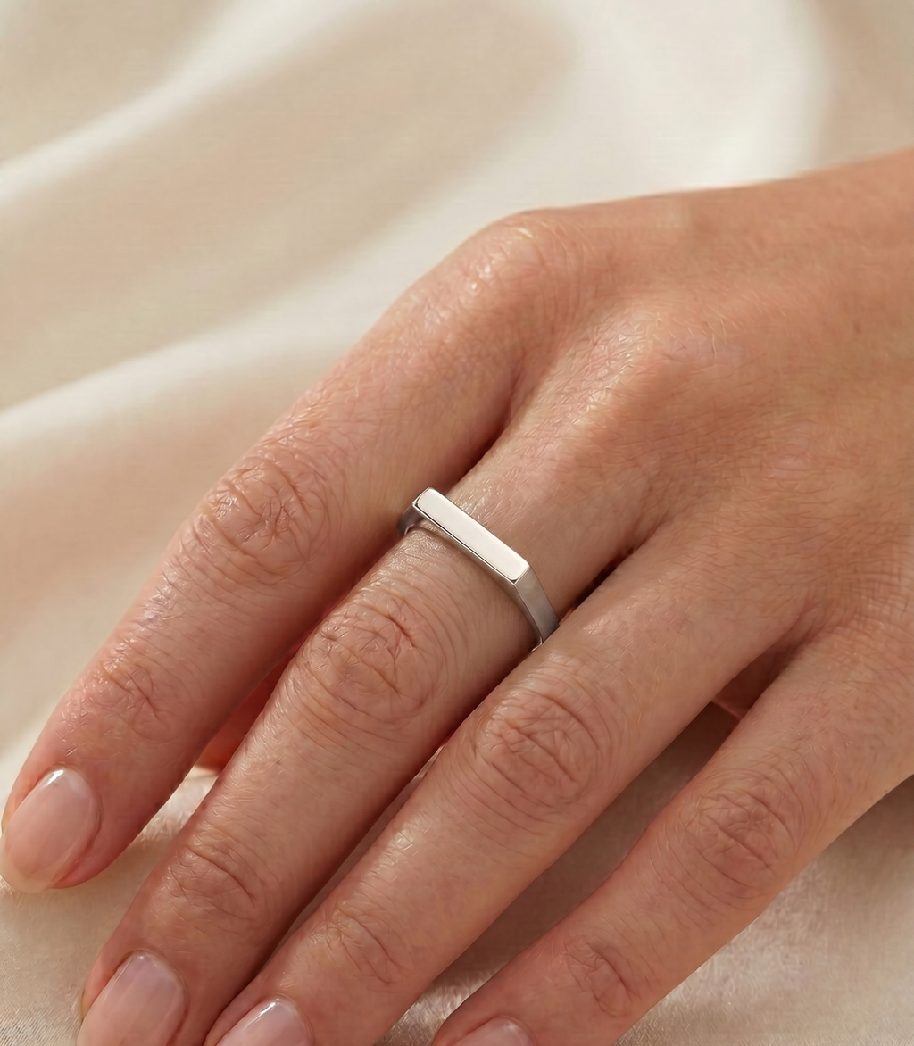 Orbitus Bar-Ring aus Weißgold mit modernem Design edel