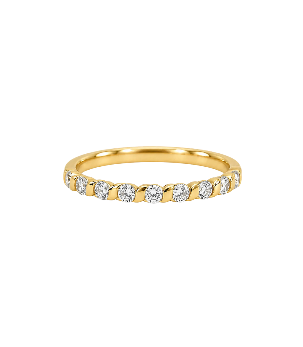 Ottavia Diamant-Ring aus Gelbgold mit funkelnden Akzenten