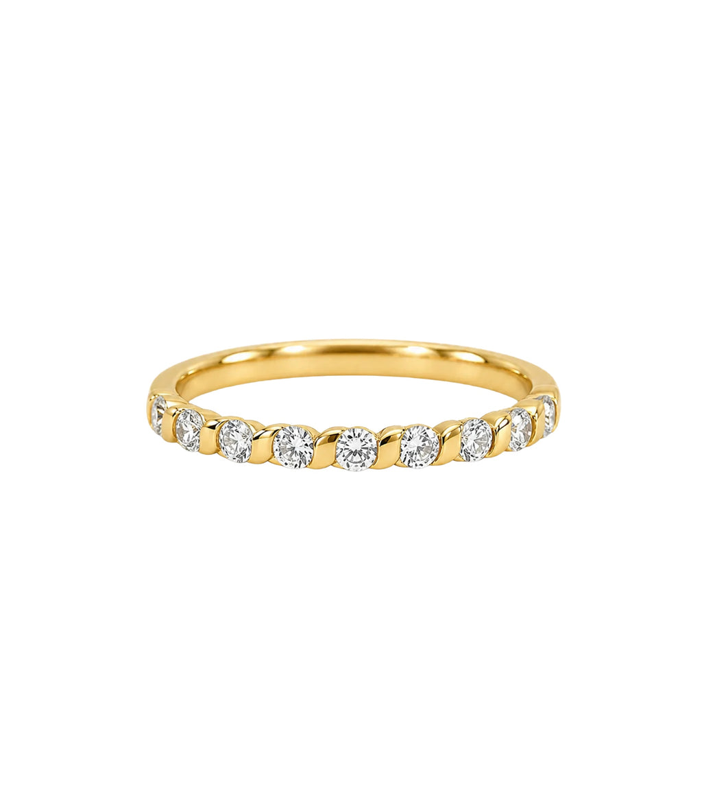Ottavia Diamant-Ring aus Gelbgold mit funkelnden Akzenten
