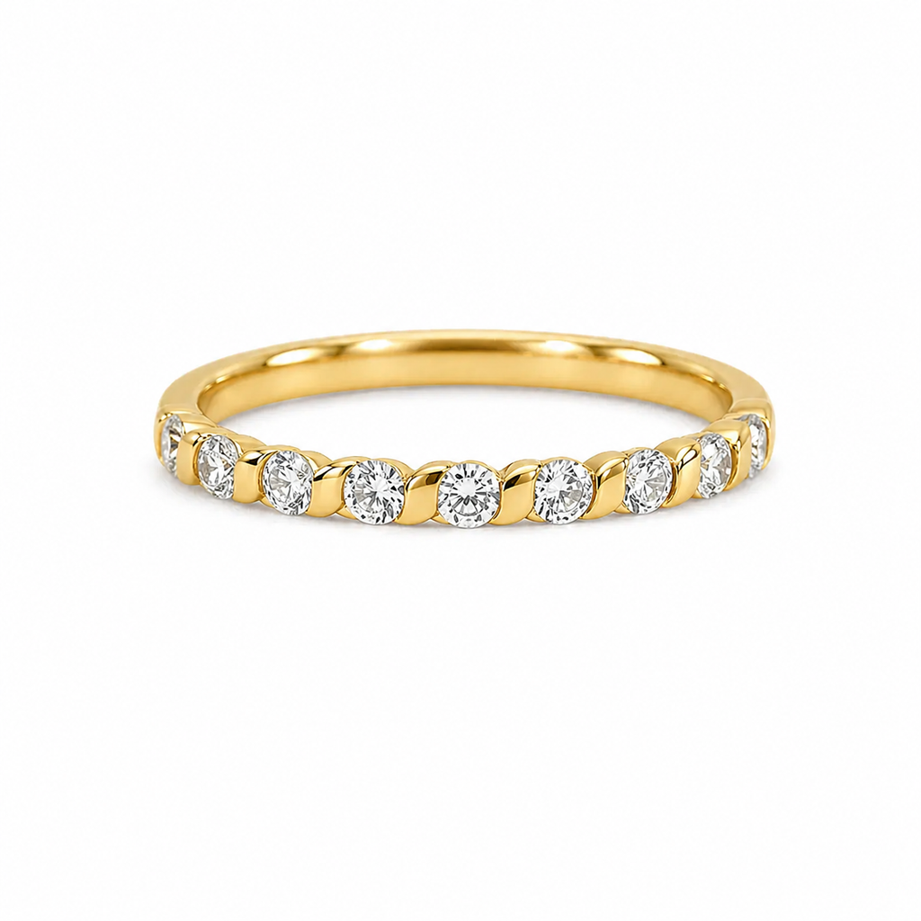 Ottavia Diamant-Ring aus Gold mit funkelnden Akzenten