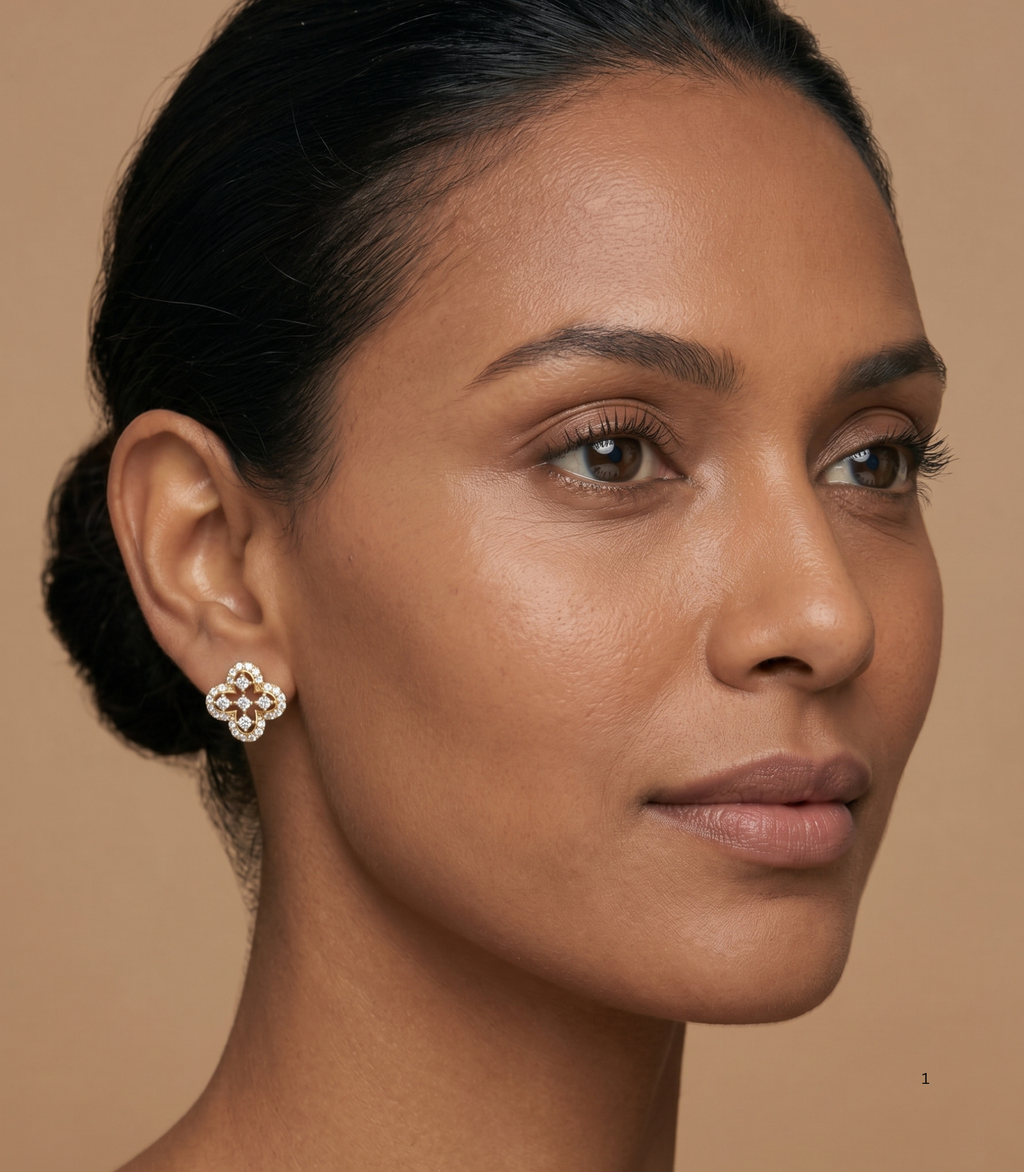 Adelaide Diamant-Ohrstecker aus Gold mit elegantem Design