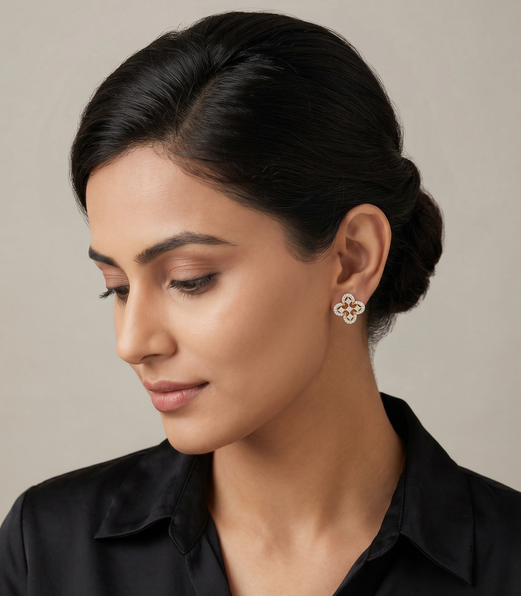 Adelaide Diamant-Ohrstecker aus Roségold mit elegantem Design