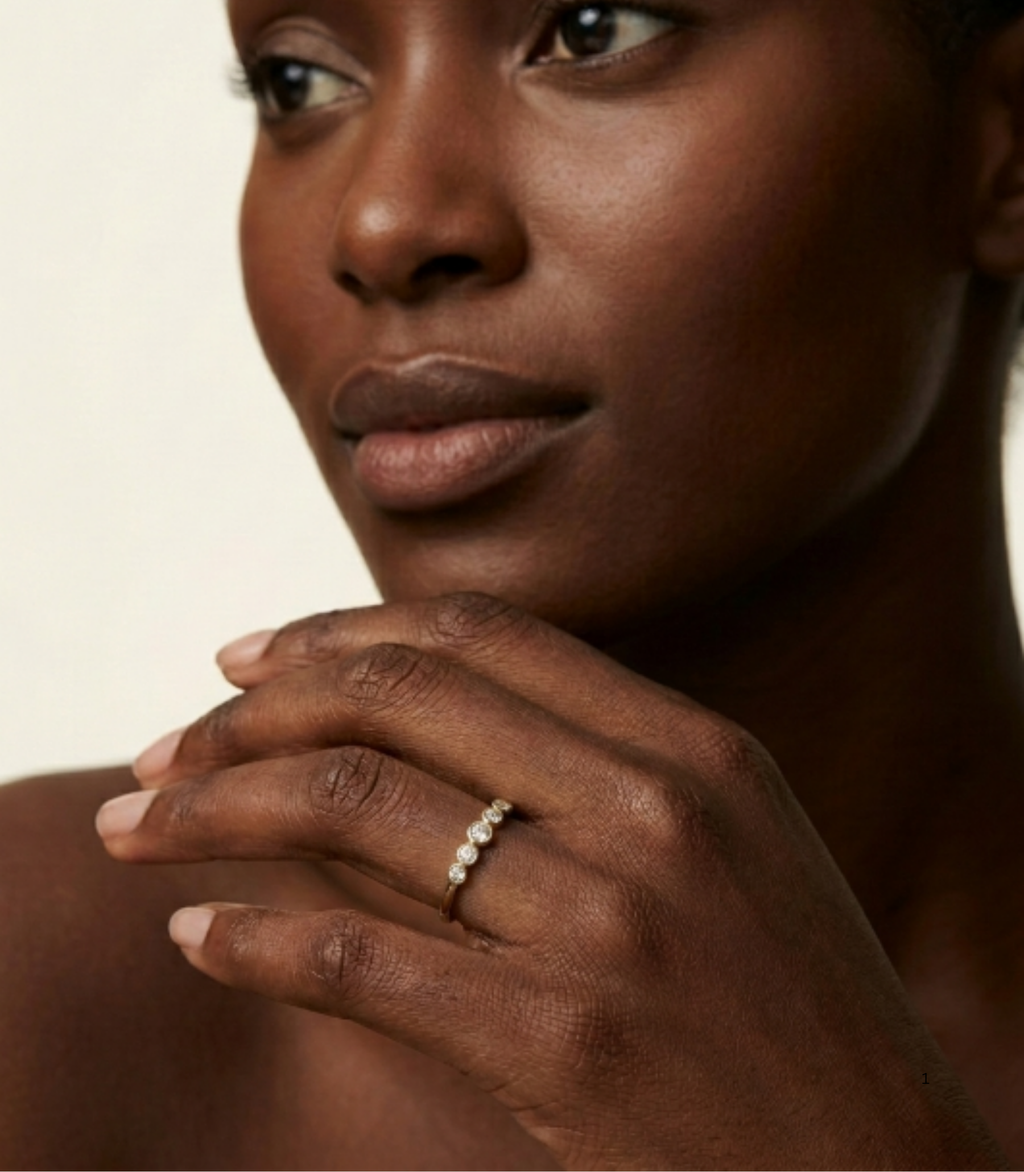 Alcyone Diamant-Memory-Ring aus Gold mit elegantem Design