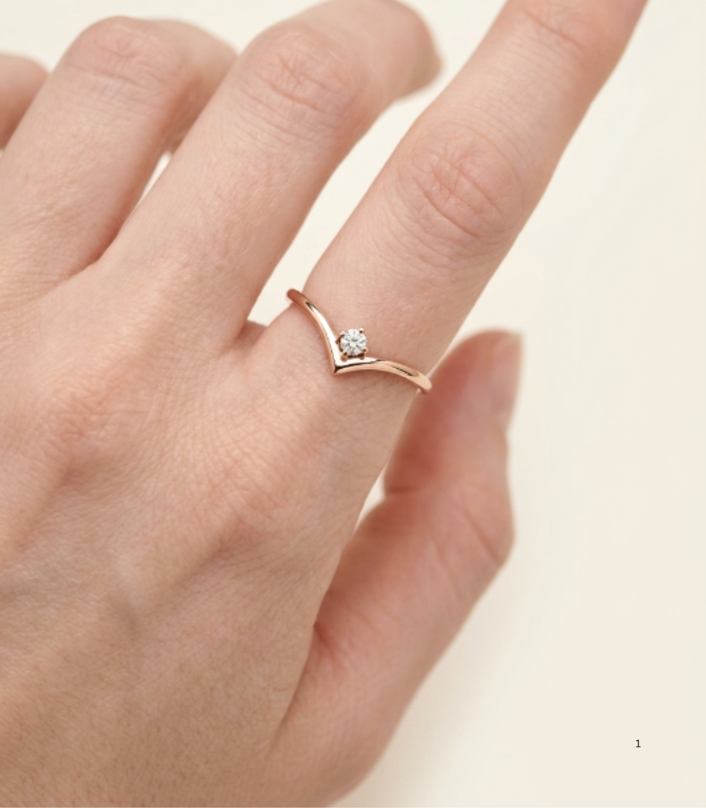 Altair Diamant-Versprechensring aus Roségold mit elegantem Design
