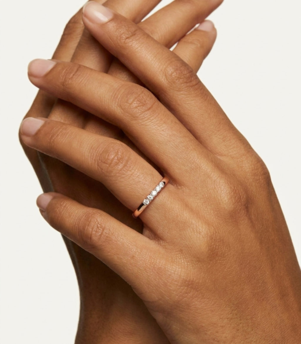 Aria Diamant-Ring aus Roségold mit funkelnden Akzenten