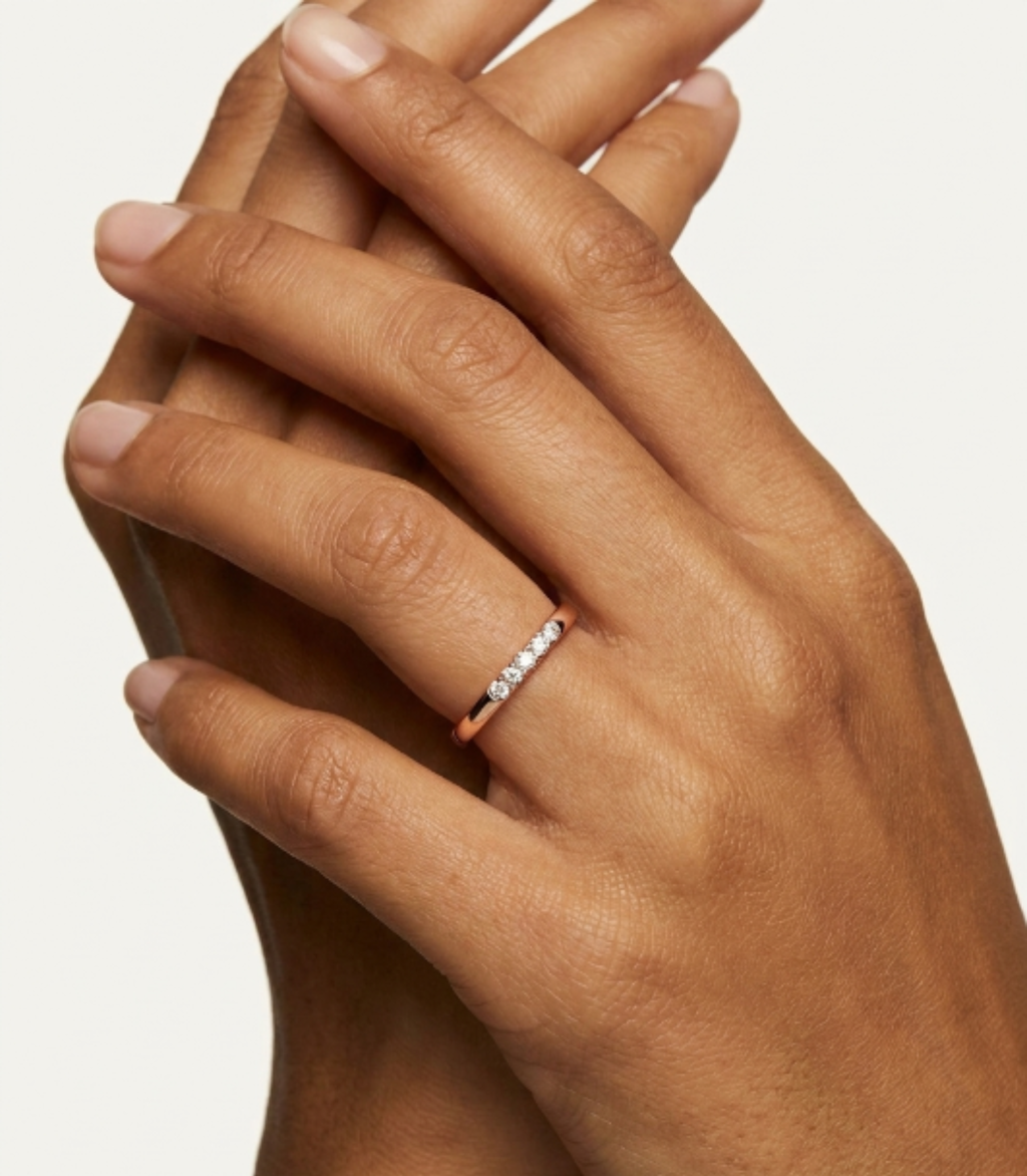 Aria Diamant-Ring aus Roségold mit funkelnden Akzenten