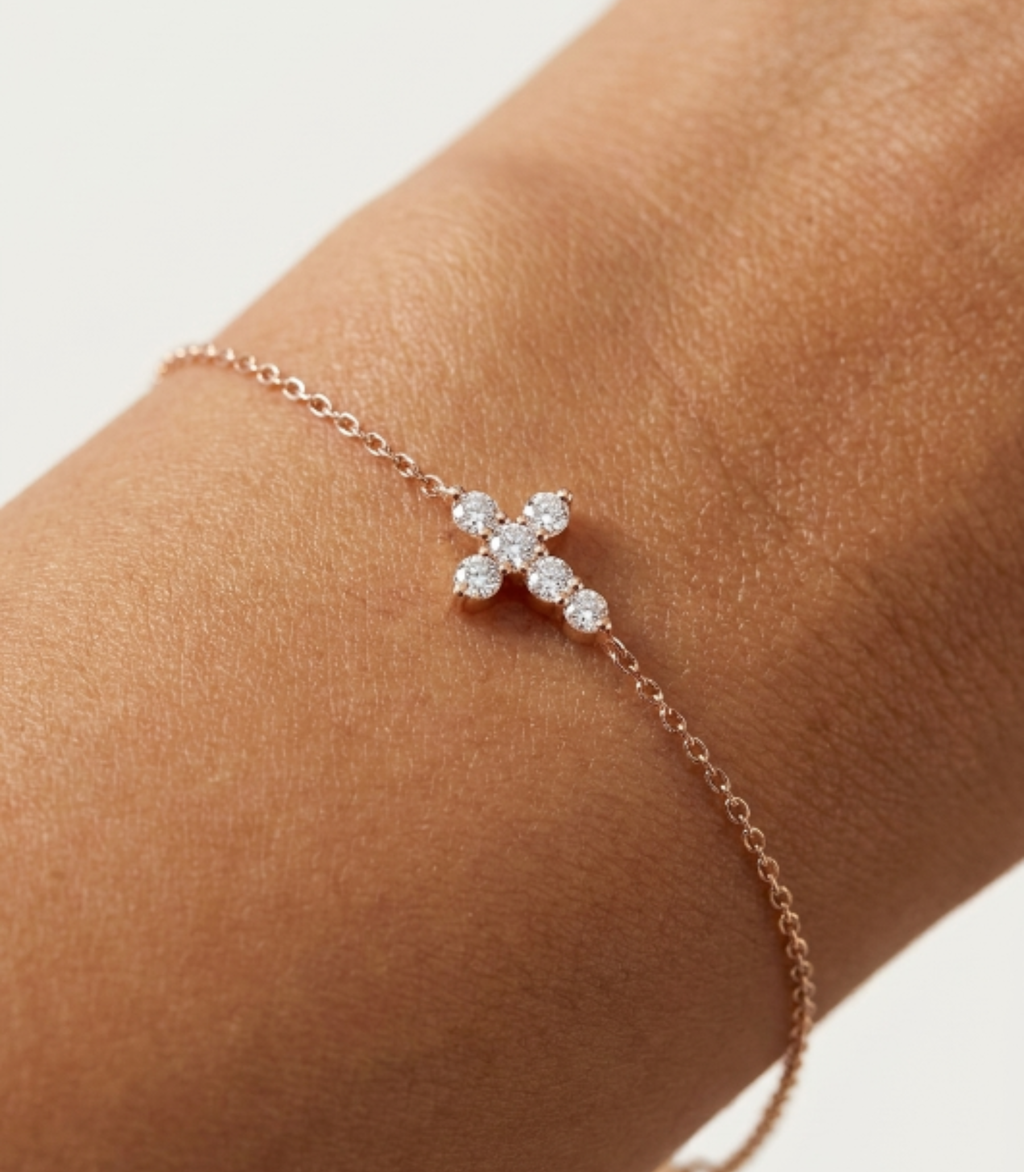 Bénédicte Diamant-Armband aus Roségold mit funkelnden Akzenten