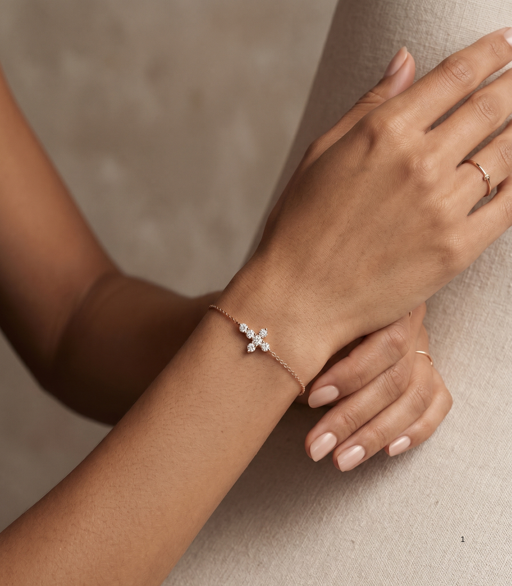 Bénédicte Diamant-Armband aus Roségold mit funkelnden Akzenten