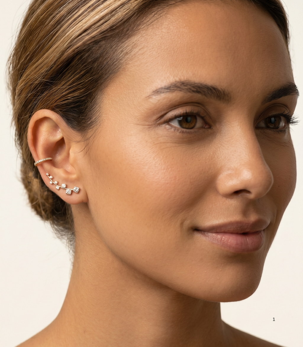 Celest Diamant-Ohrstecker aus Gold mit elegantem Design