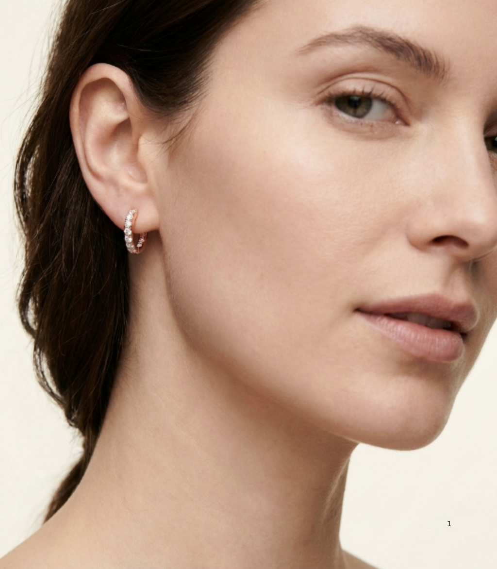 Cosmos Diamant-Creolen aus Roségold mit elegantem Design
