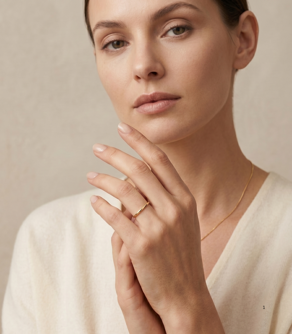 Eclipse Diamant-Ring aus Gold mit funkelnden Akzenten edel