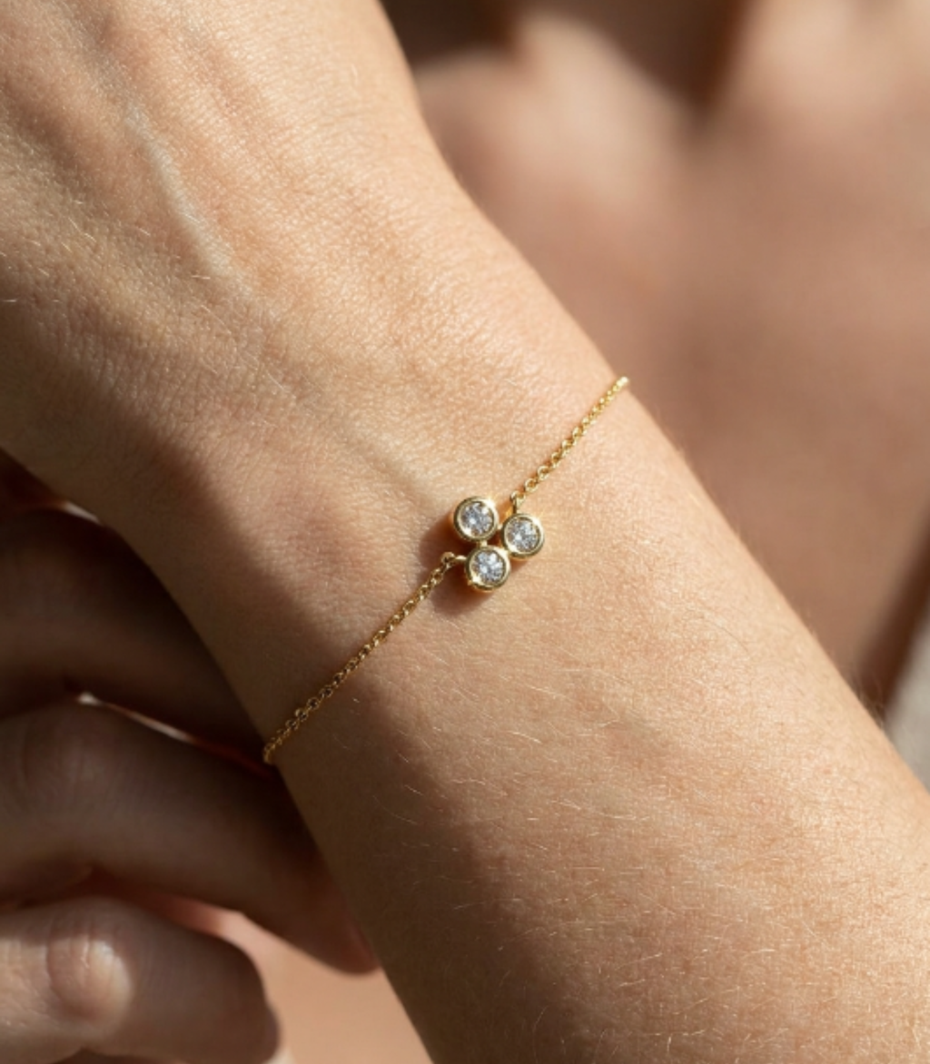 Mireille Diamant-Armband aus Gold mit funkelnden Akzenten