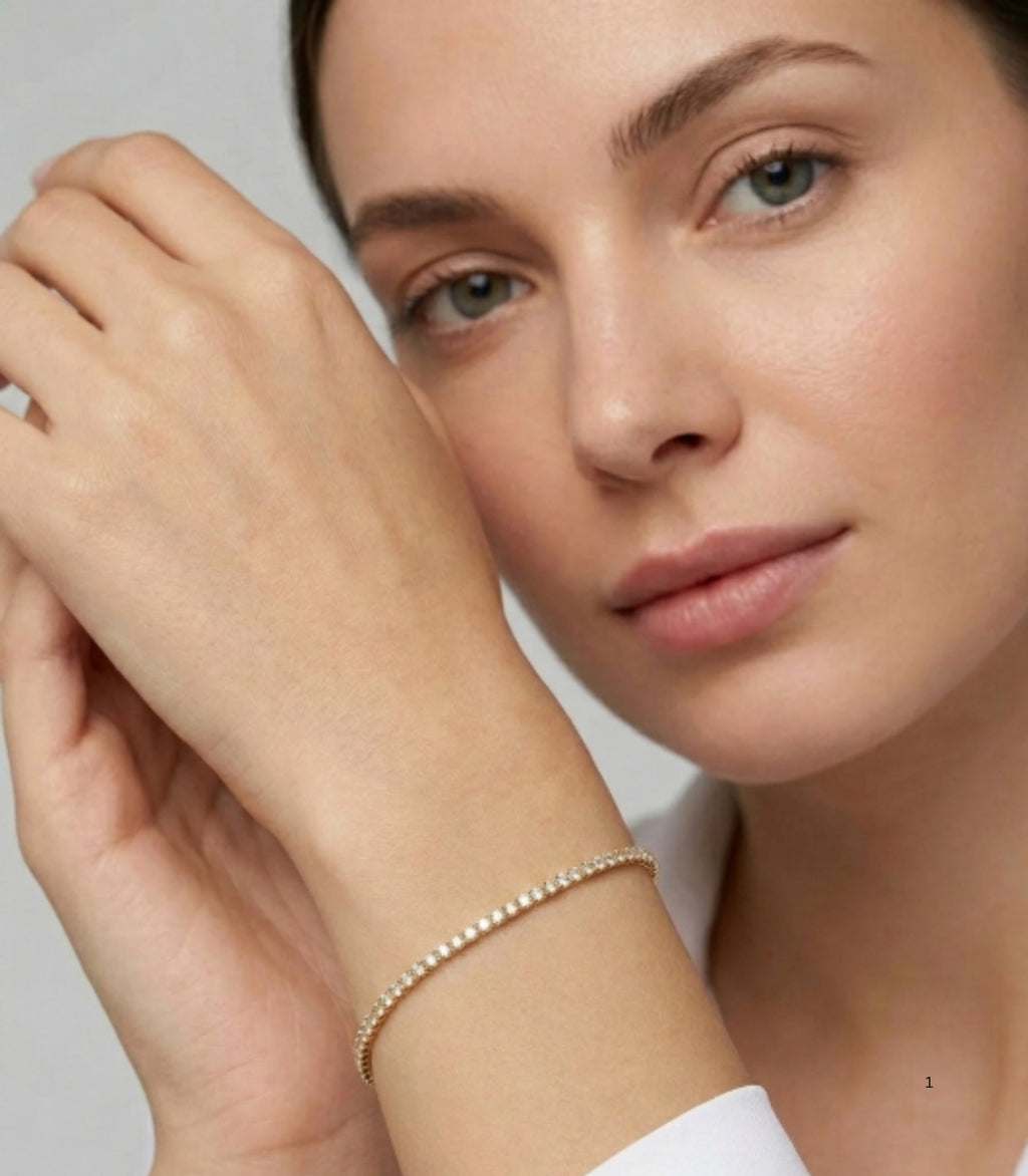 Nory Diamant-Tennisarmband aus Gold mit elegantem Design
