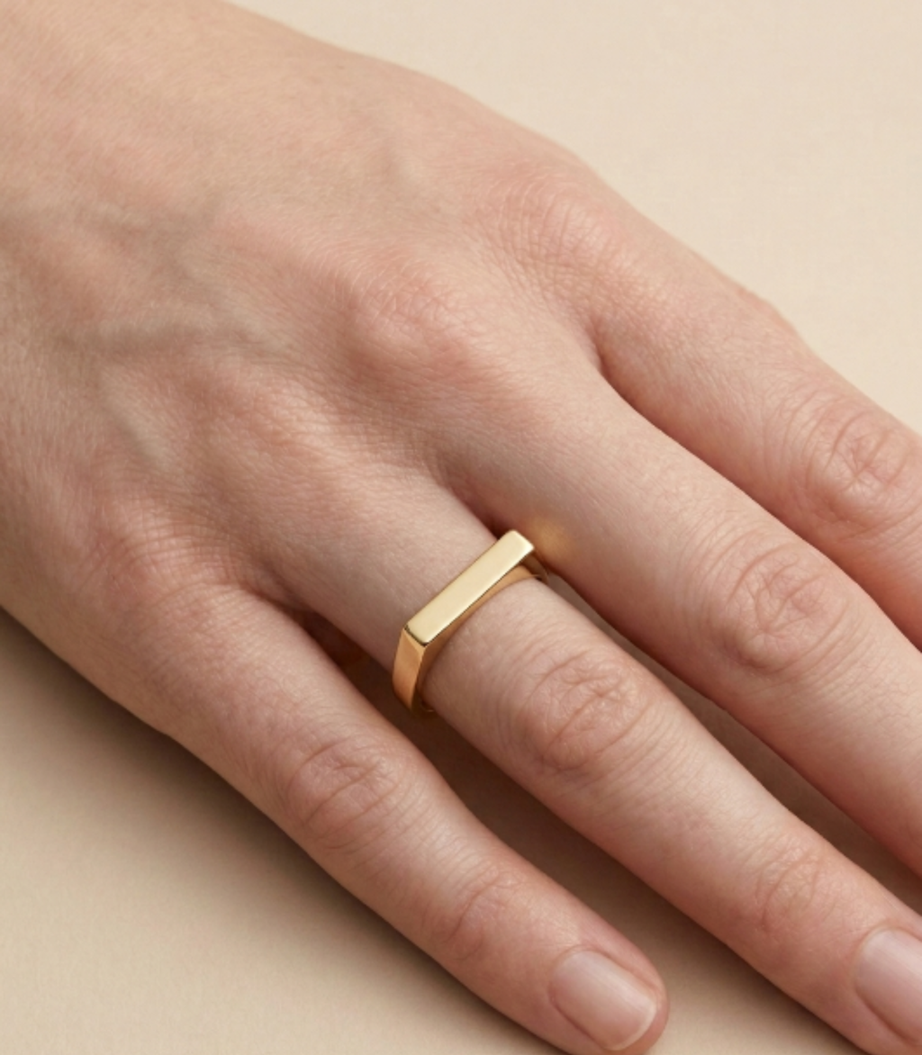 Orbitus Bar-Ring aus Gold mit modernem Design edel