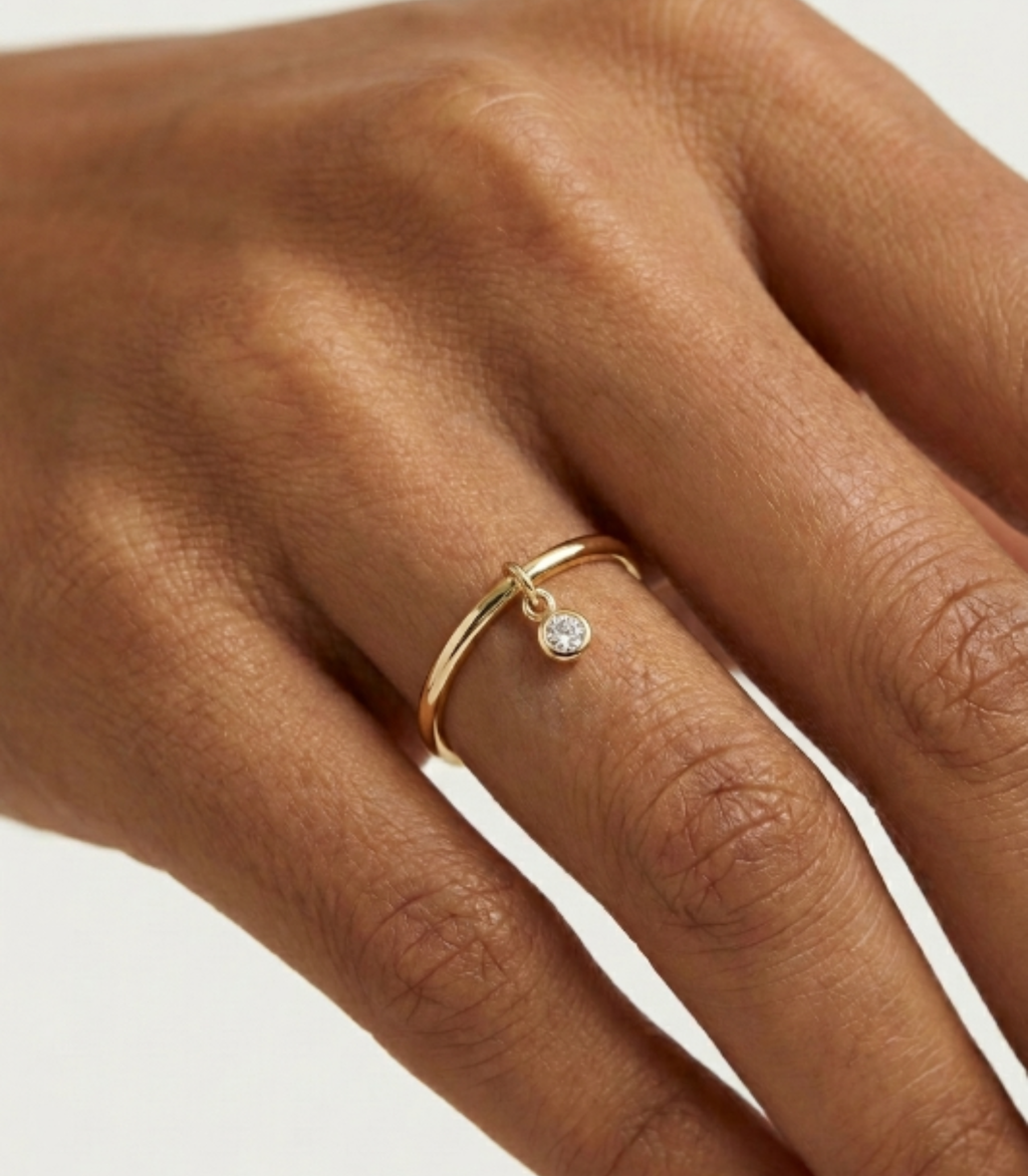 Orionis Diamant-Ring aus Gold mit eleganten Akzenten edel
