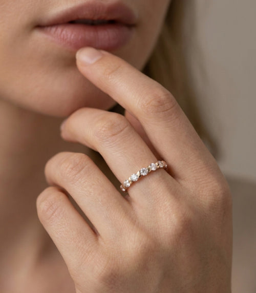 Ottavia Diamant-Ring aus Roségold mit funkelnden Akzenten