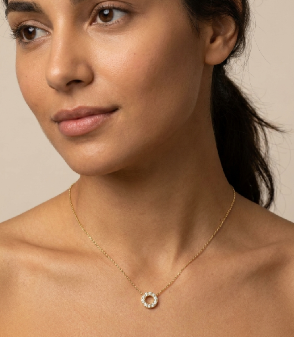 Vida Diamant-kette aus Gold mit funkelnden Akzenten edel