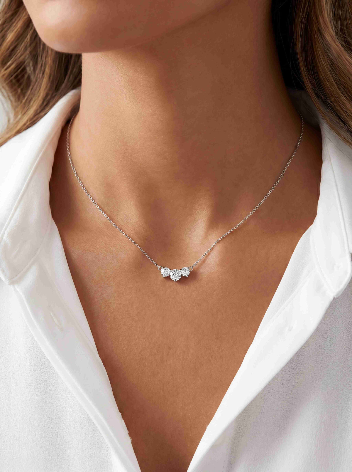 Daria Diamant-kette aus Weißgold mit funkelnden eleganten Akzenten