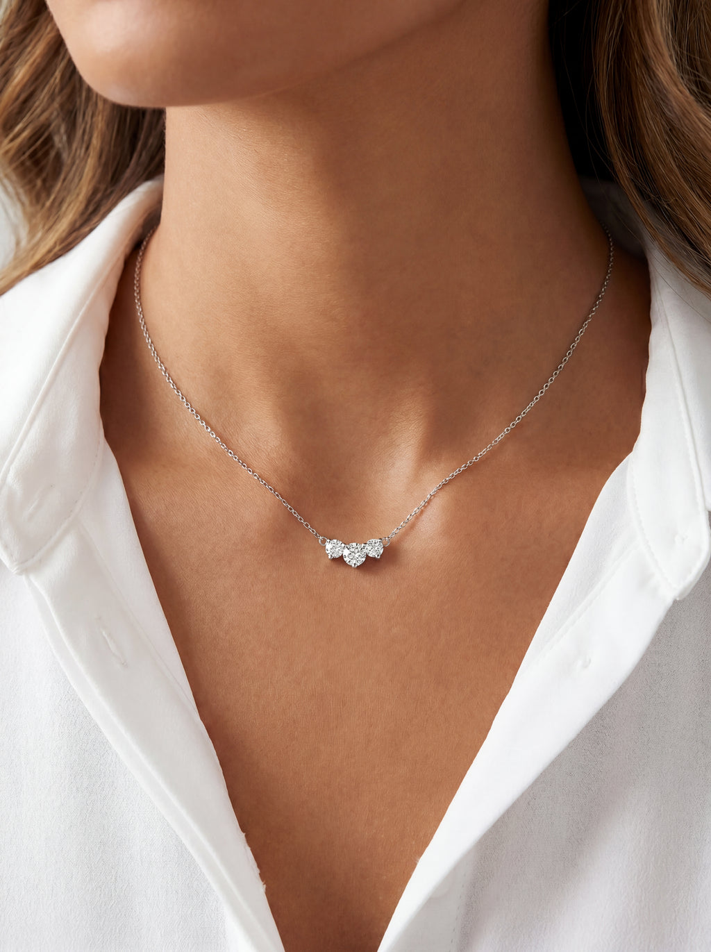 Daria Diamant-kette aus Weißgold mit funkelnden eleganten Akzenten