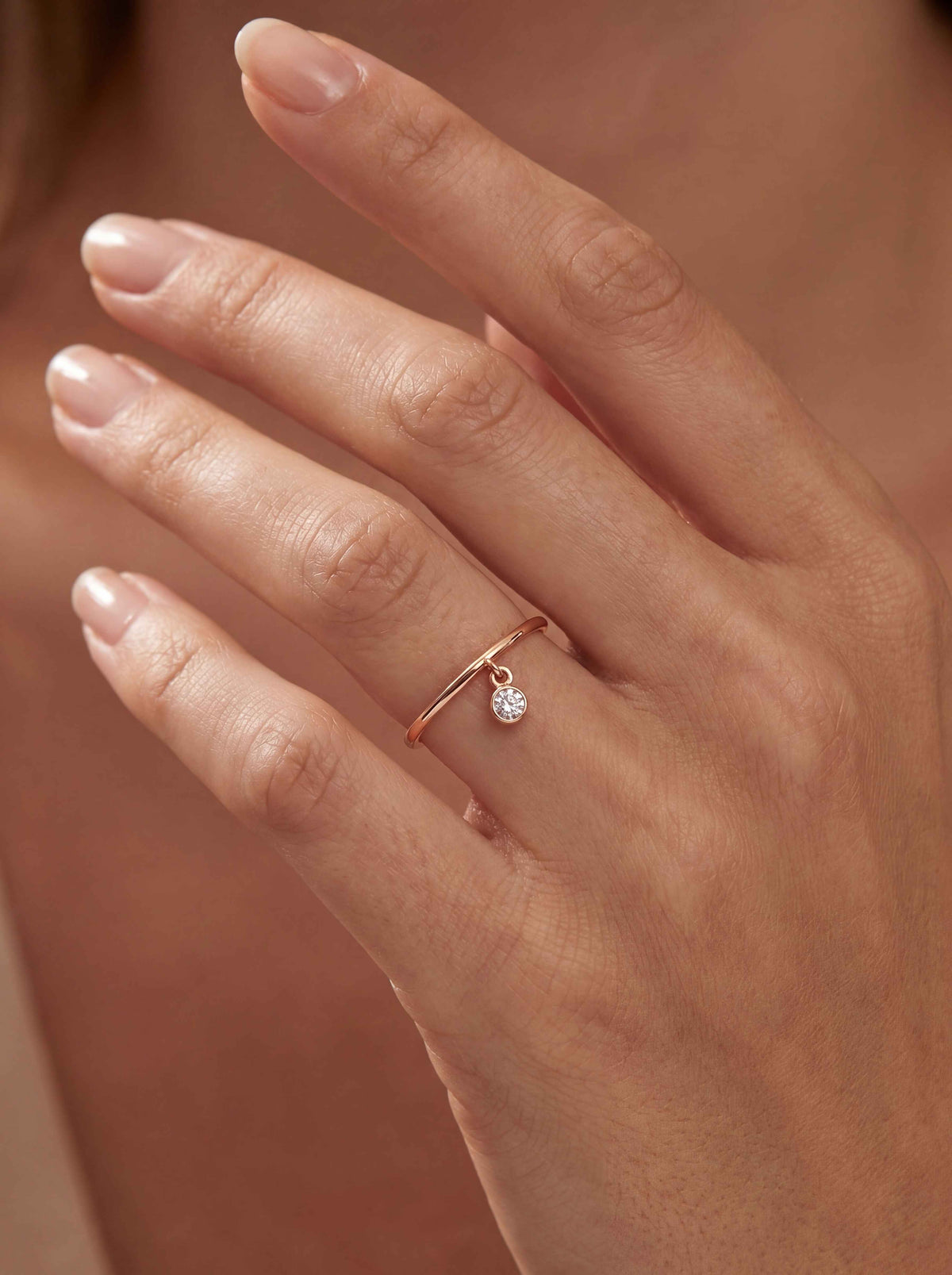 Orionis Diamant-Ring aus Rosegold mit eleganten Akzenten edel