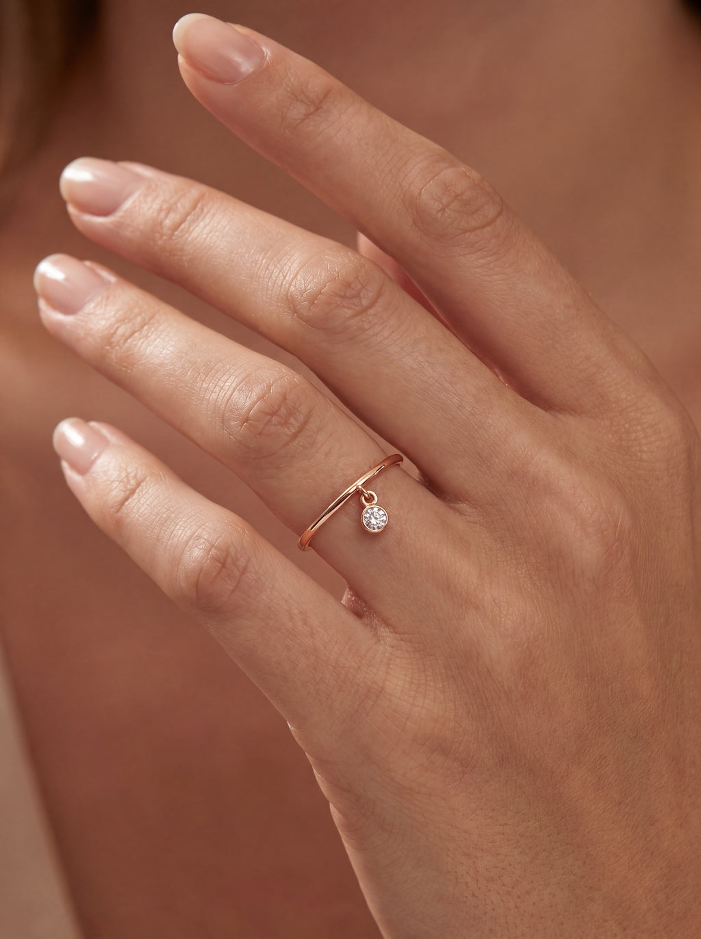 Orionis Diamant-Ring aus Rosegold mit eleganten Akzenten edel