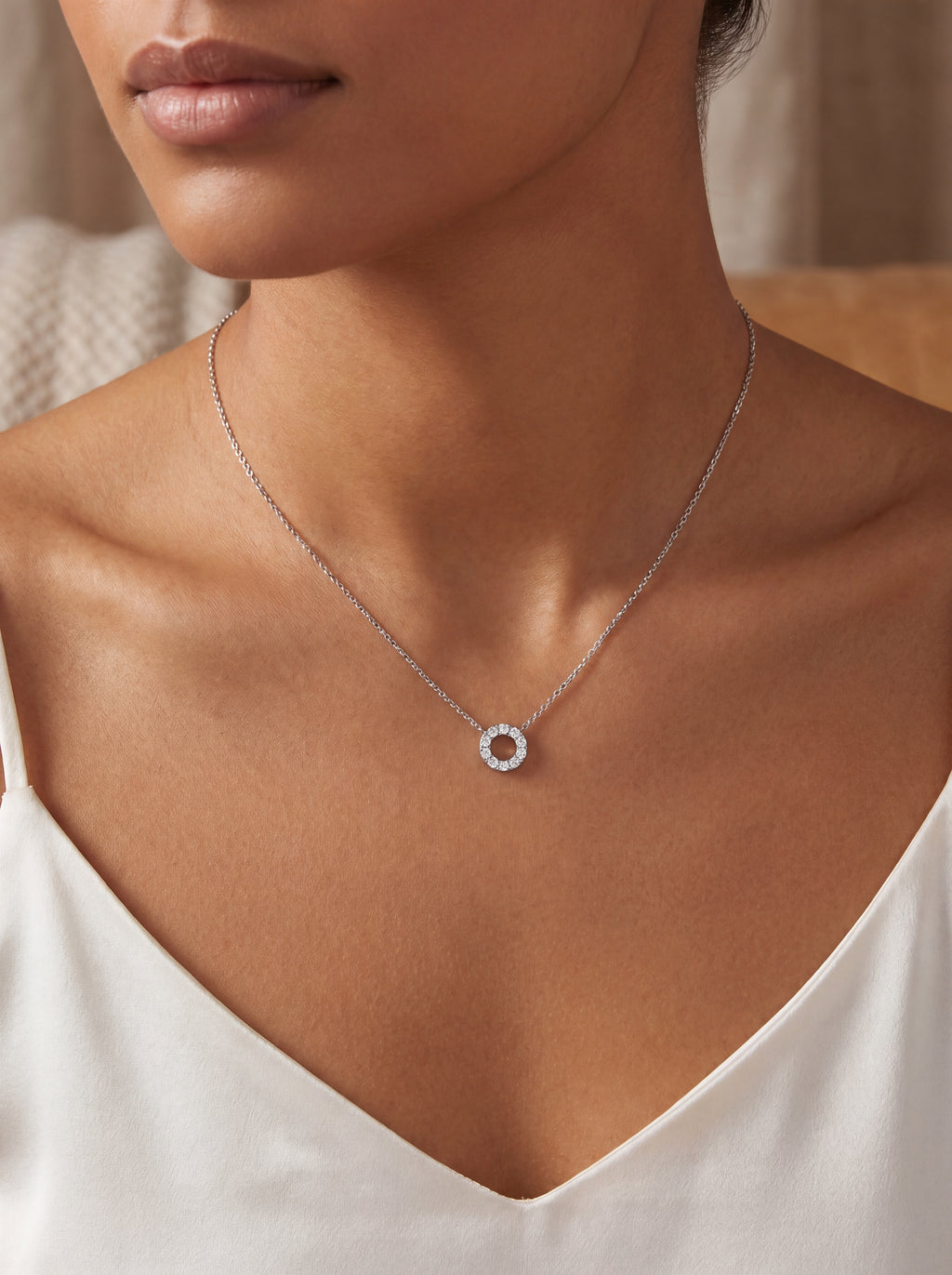 Vida Diamant-kette aus Weißgold mit funkelnden Akzenten edel