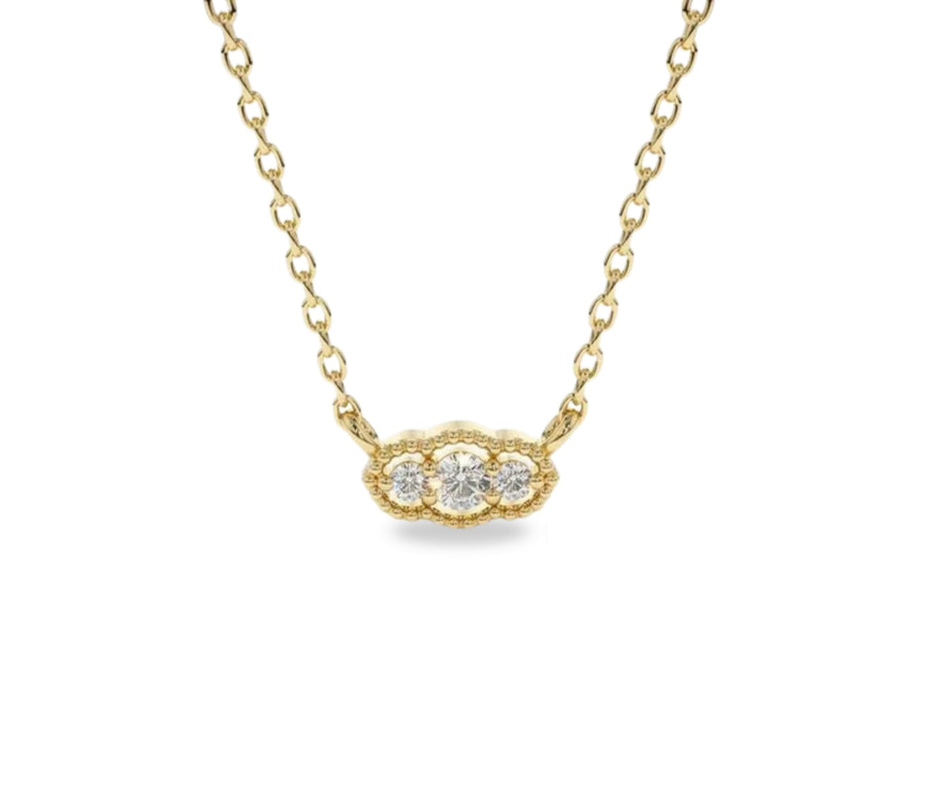 Rosariae Diamant-Halskette aus Gold mit floralem Anhänger