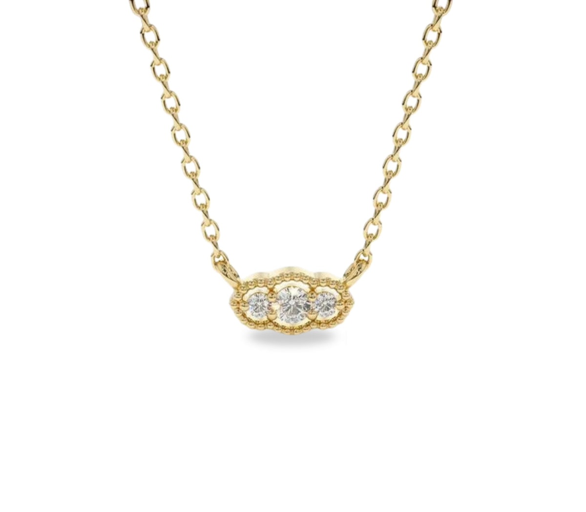 Rosariae Diamant-Halskette aus Gold mit floralem Anhänger