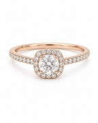 Rose Diamantring aus Roségold mit elegantem Design