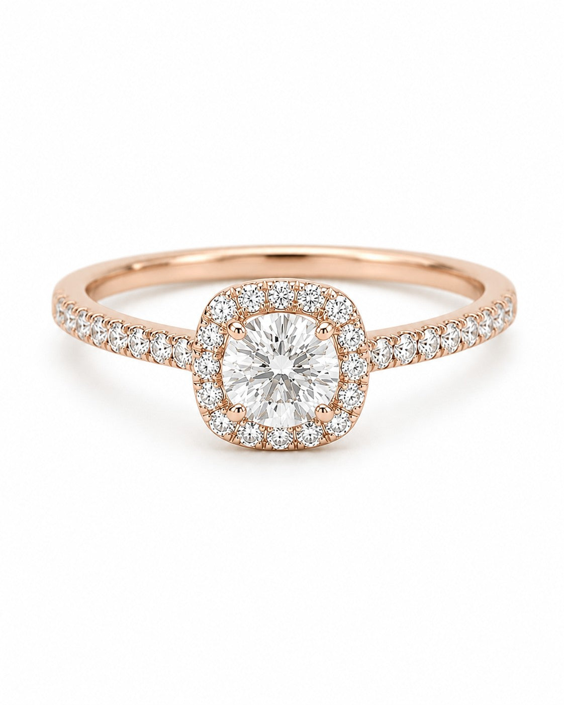 Rose Diamantring aus Roségold mit elegantem Design
