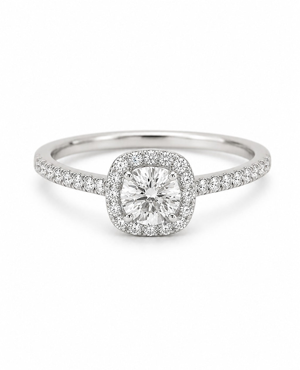 Rose Diamantring aus Weißgold mit elegantem Design