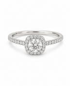 Rose Diamantring aus Weißgold mit elegantem Design