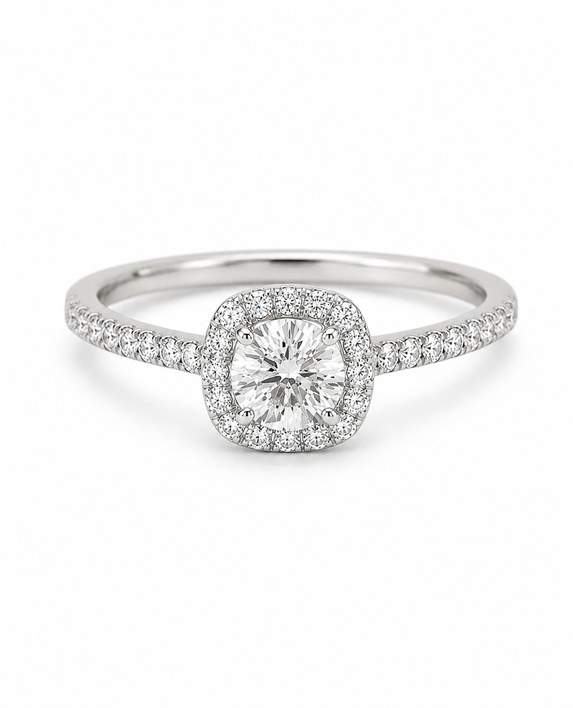 Rose Diamantring aus Weißgold mit elegantem Design