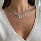 Rovi Diamant-Tenniskette aus Weißgold getragen elegant