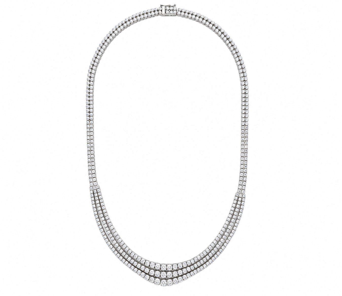 Rovi Diamant-Tenniskette aus Weißgold getragen elegant