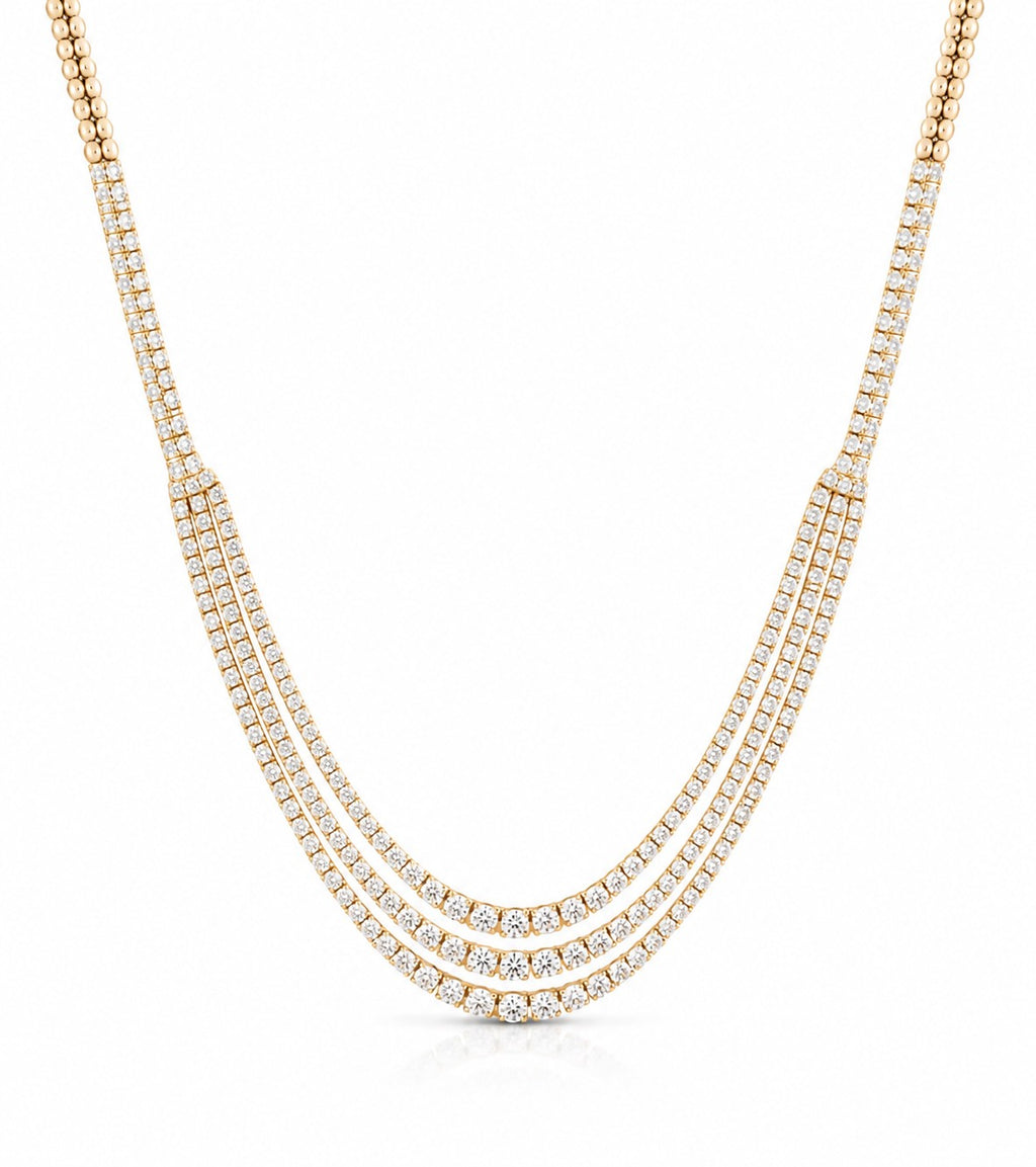 Rovi Diamant-Tenniskette aus Gold getragen elegant