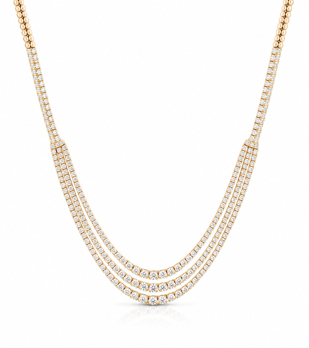 Rovi Diamant-Tenniskette aus Gold getragen elegant