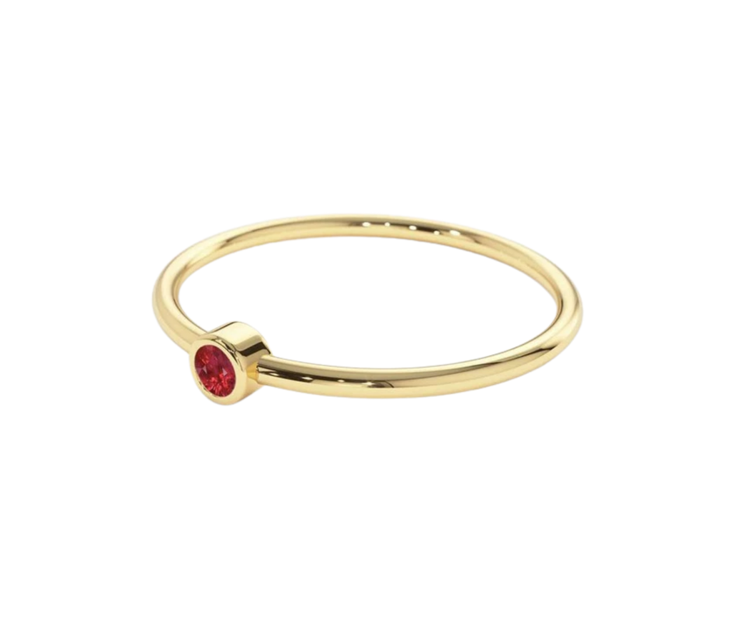 Solivelle Rubin-Diamantring aus Gold mit elegantem Design