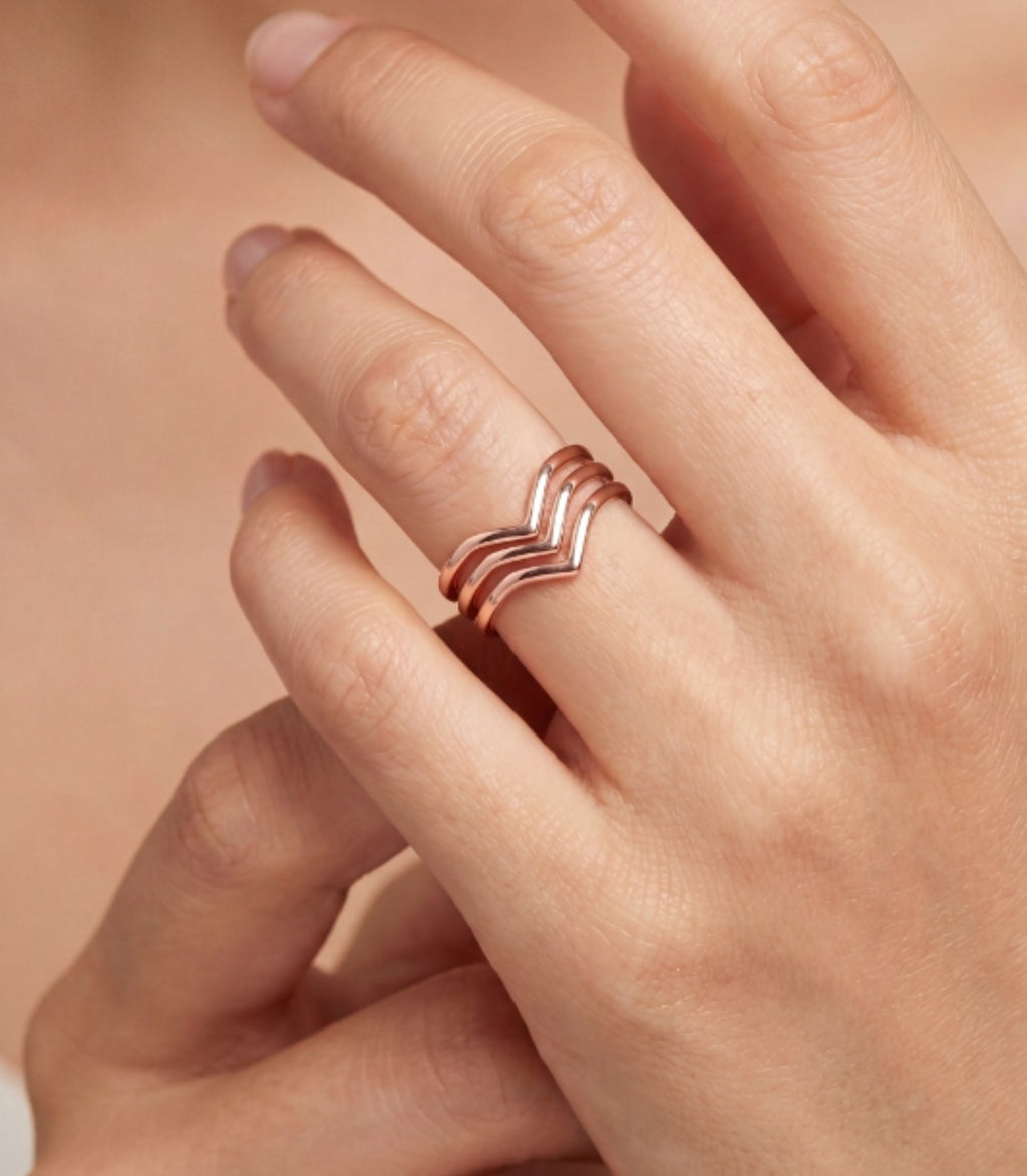 Sora Diamant-Ring aus Roségold mit funkelnden Akzenten