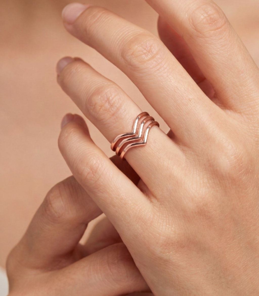 Sora Diamant-Ring aus Roségold mit funkelnden Akzenten