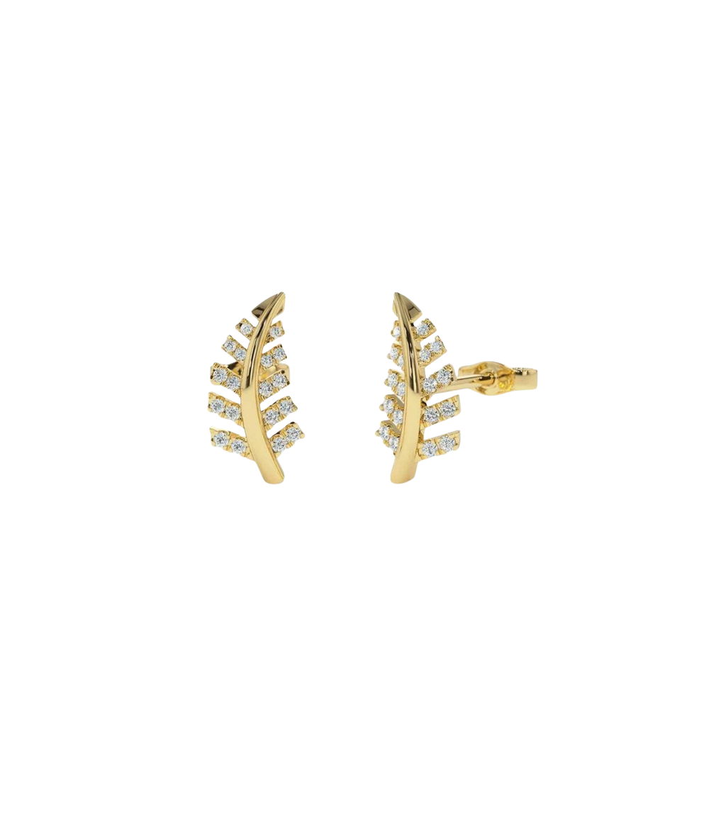 Sylvara Diamant-Ohrstecker aus Gold mit floralem Design