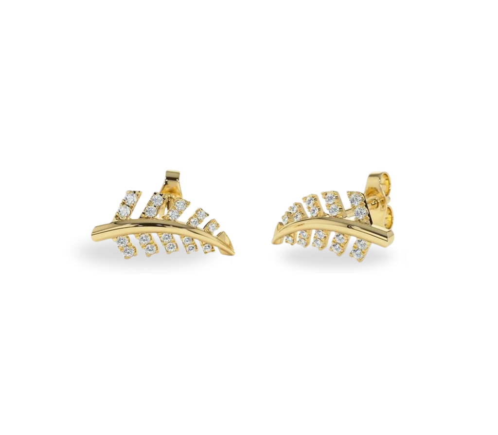 Sylvara Diamant-Ohrstecker aus Gold mit floralem Design