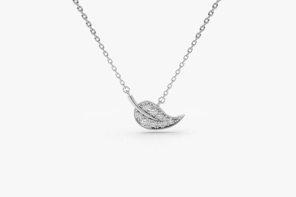 Velours Diamant-Halskette aus Silber mit floralem Anhänger