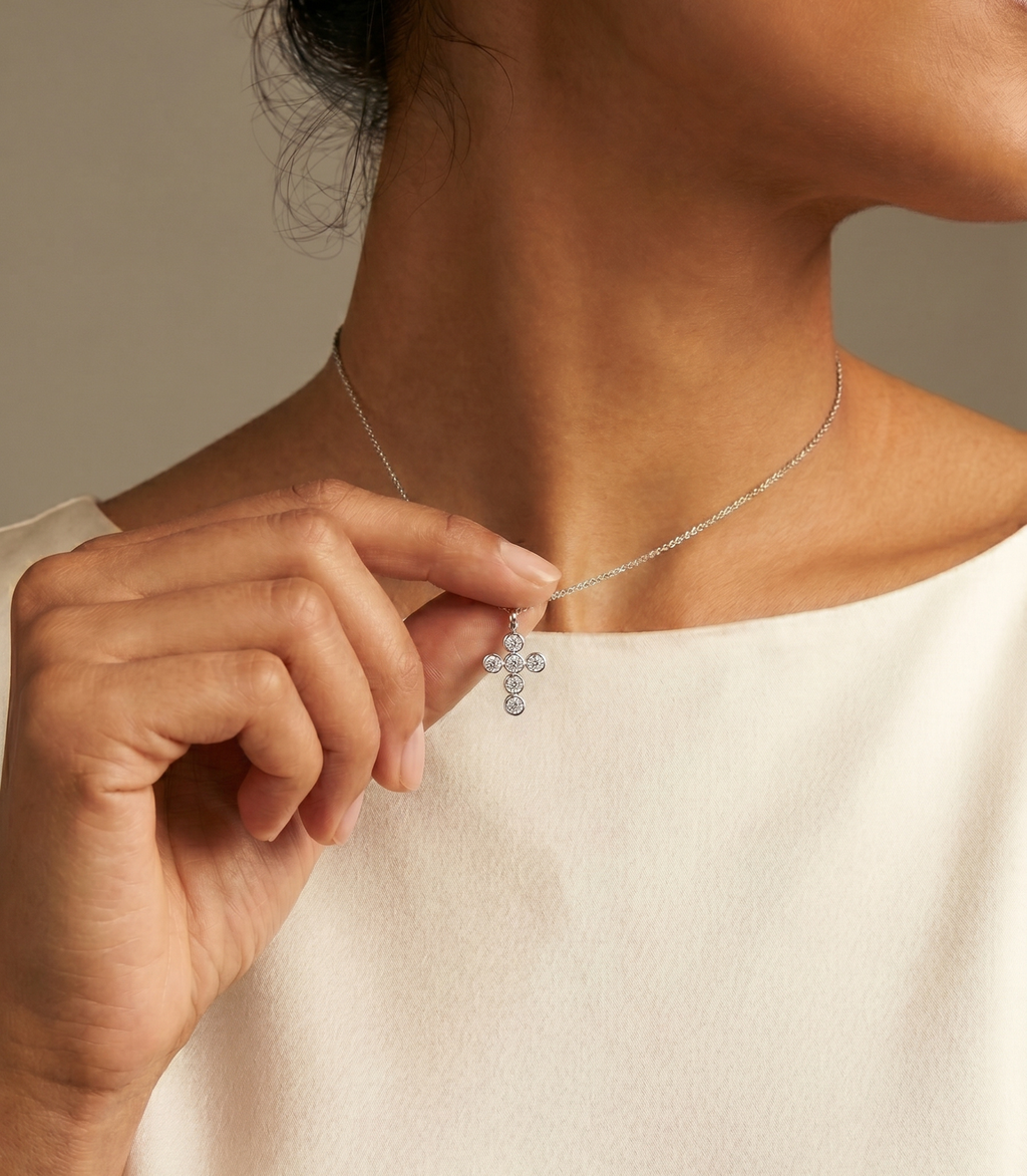 Veritas Diamant-Halskette aus Weißgold mit elegantem Anhänger
