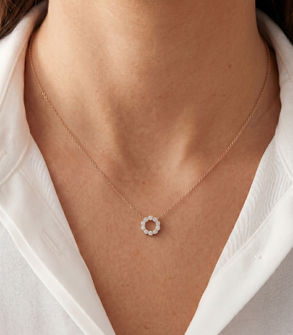 Vida Diamant-kette aus Rose Gold mit funkelnden Akzenten edel