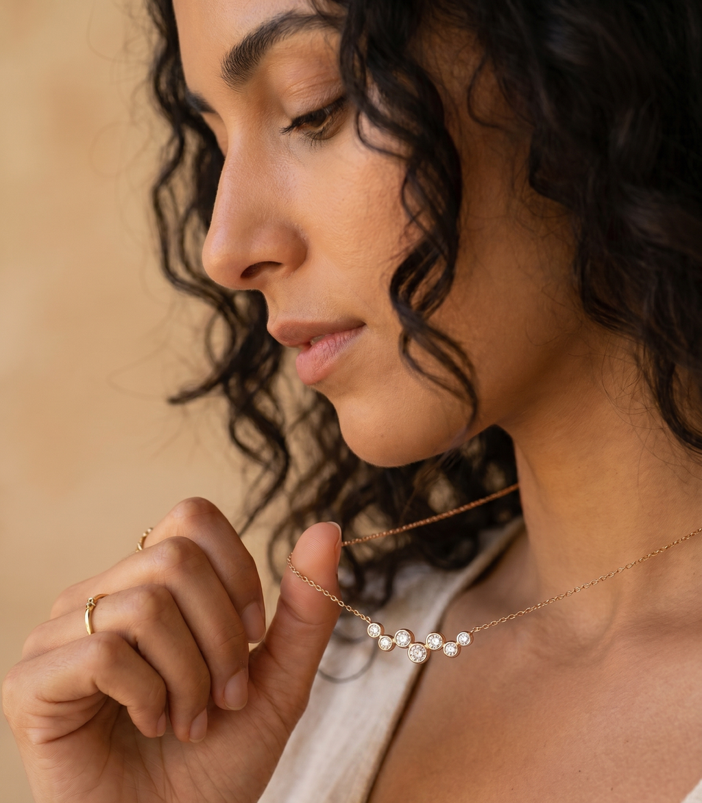 Virelle Diamantkette aus Roségold mit elegantem Design
